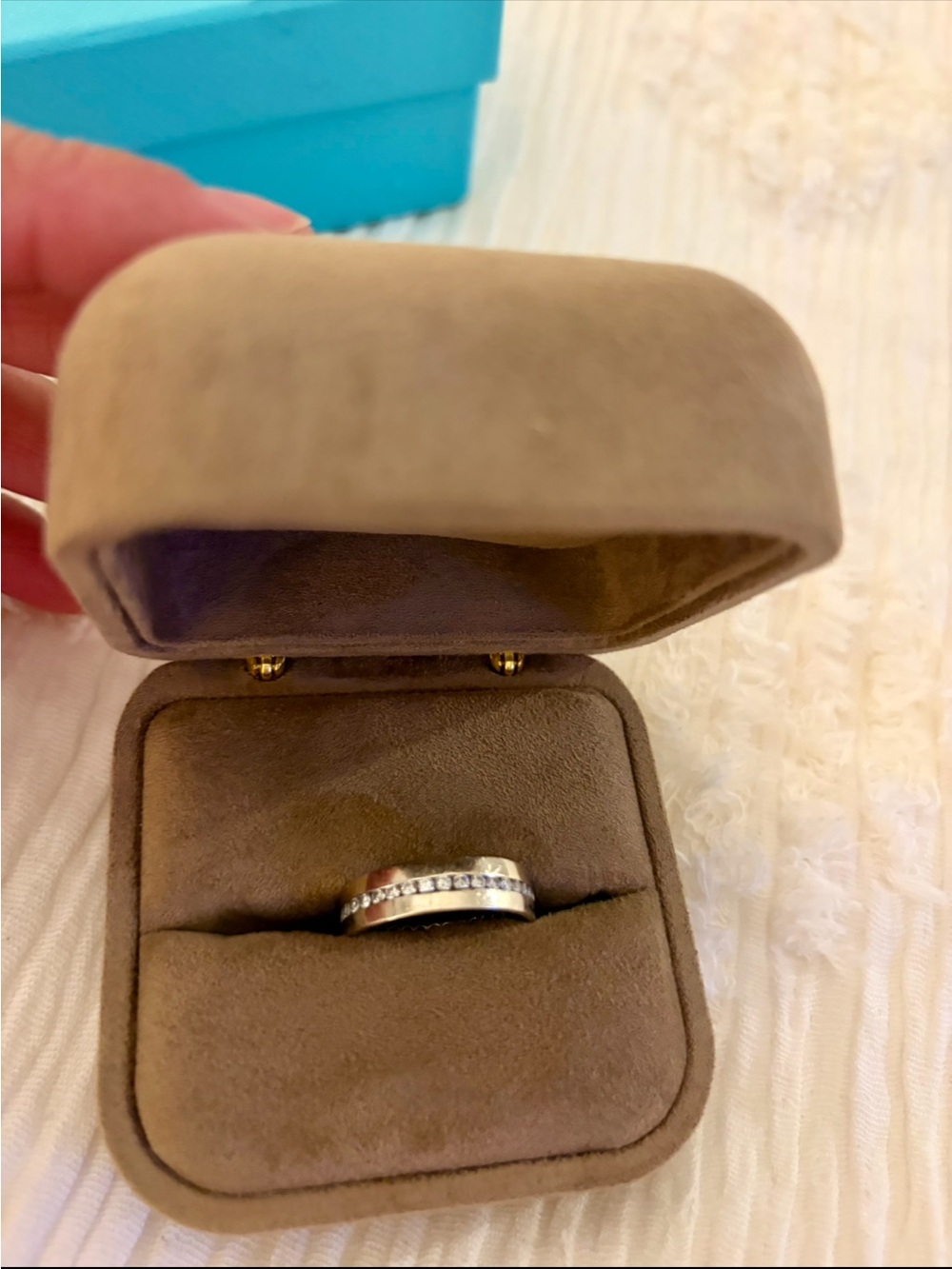 White Gold  Blue Nile Diamond Band size 10